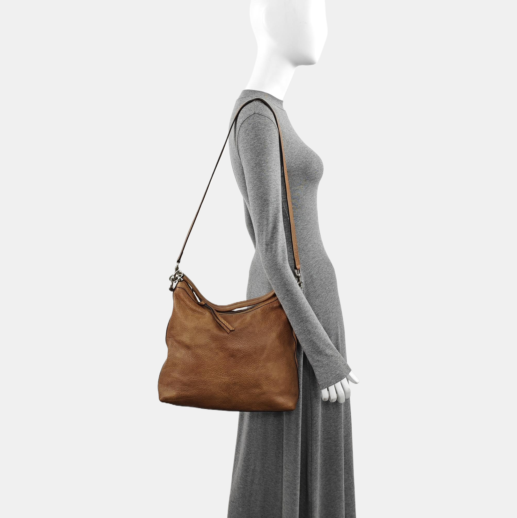 Calfskin Shoulder Bag Brown