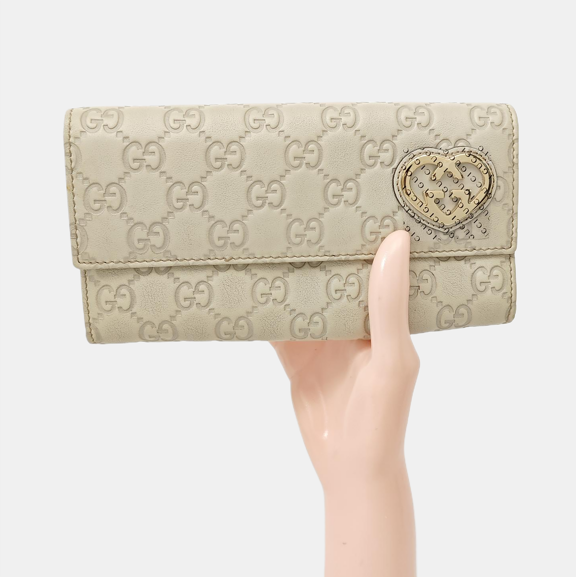 Lovely Monogram Calfskin White Wallet