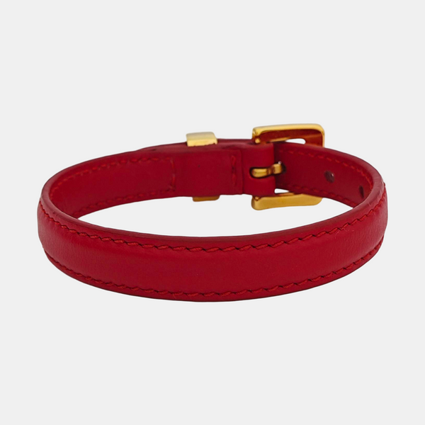Leather Red Bangle