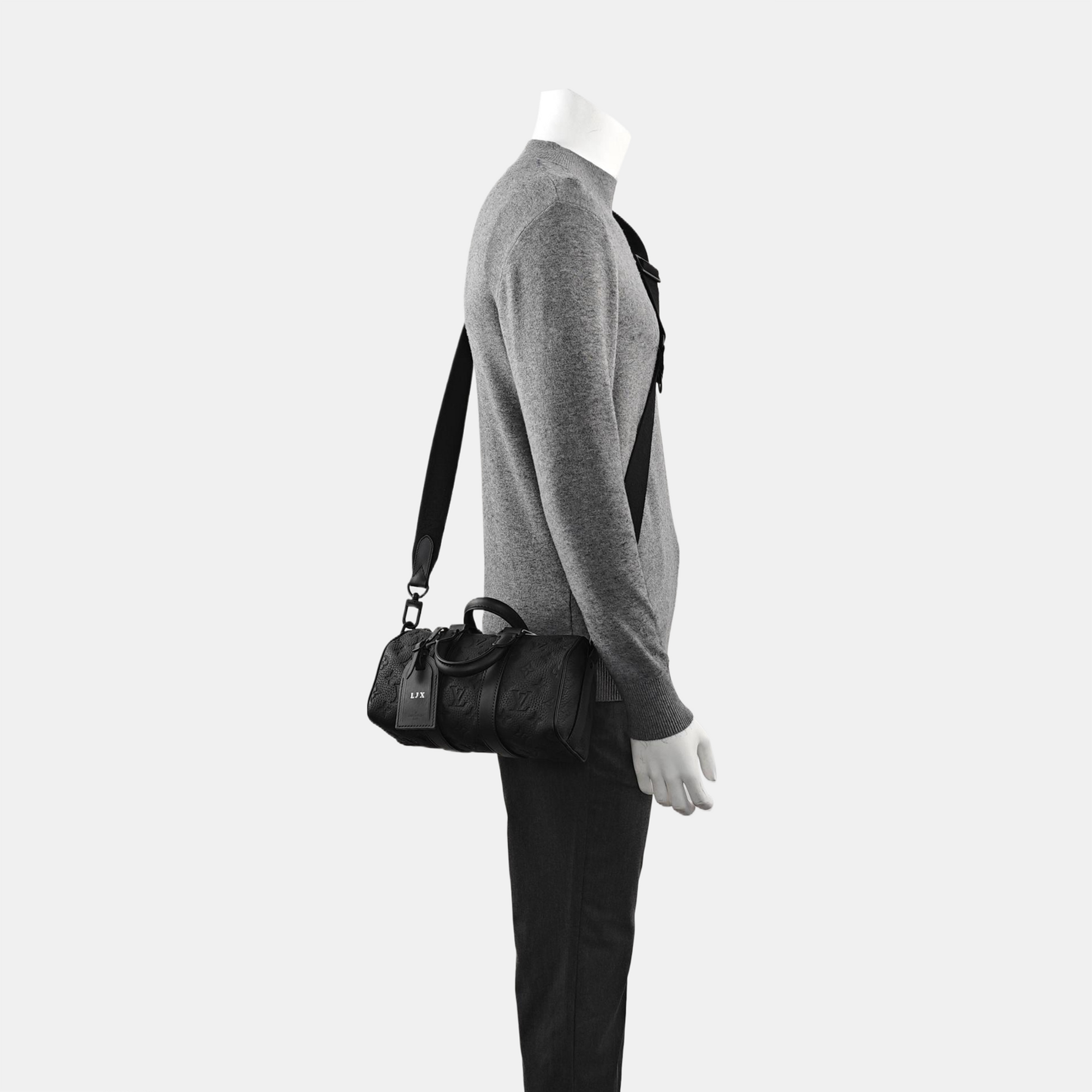 KEEPALL 25 Monogram Calfskin Black