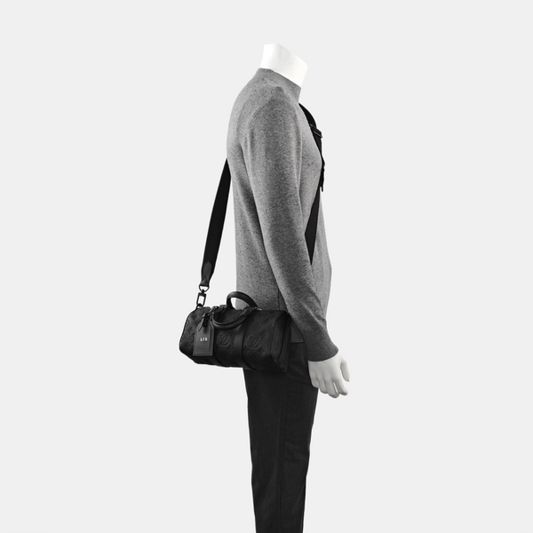 KEEPALL 25 Monogram Calfskin Black