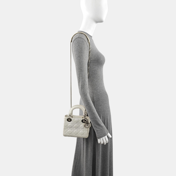 Lady Dior Mini Cannage Lambskin White