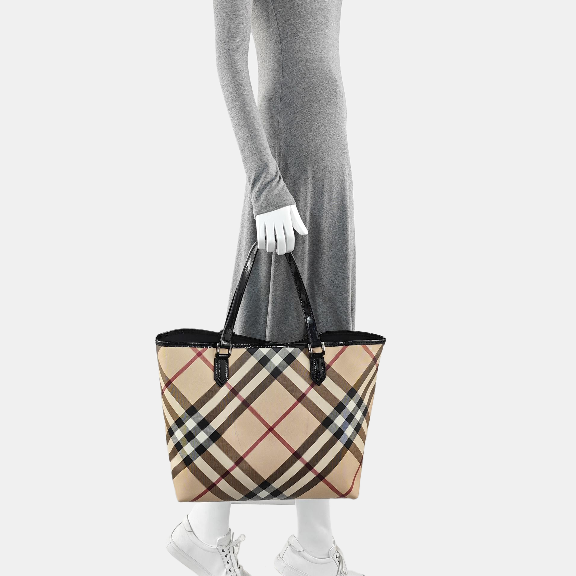 Coated Canvas Tote Bag Beige