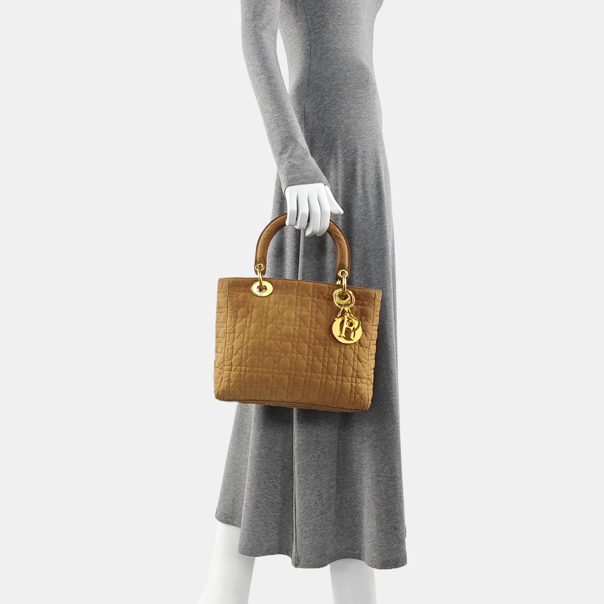 Lady Dior Medium Cannage Fabric Brown