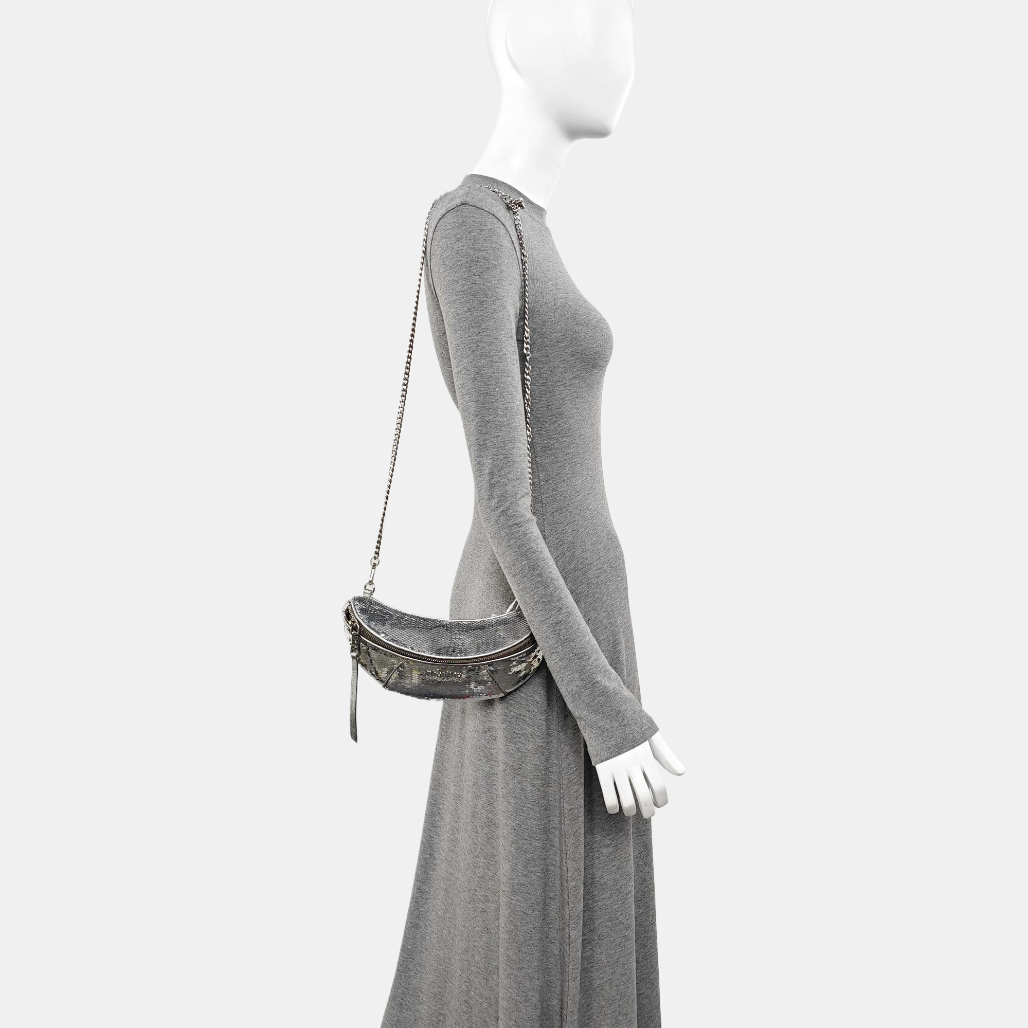 Two-Tone Waist Bag Special Material Silver