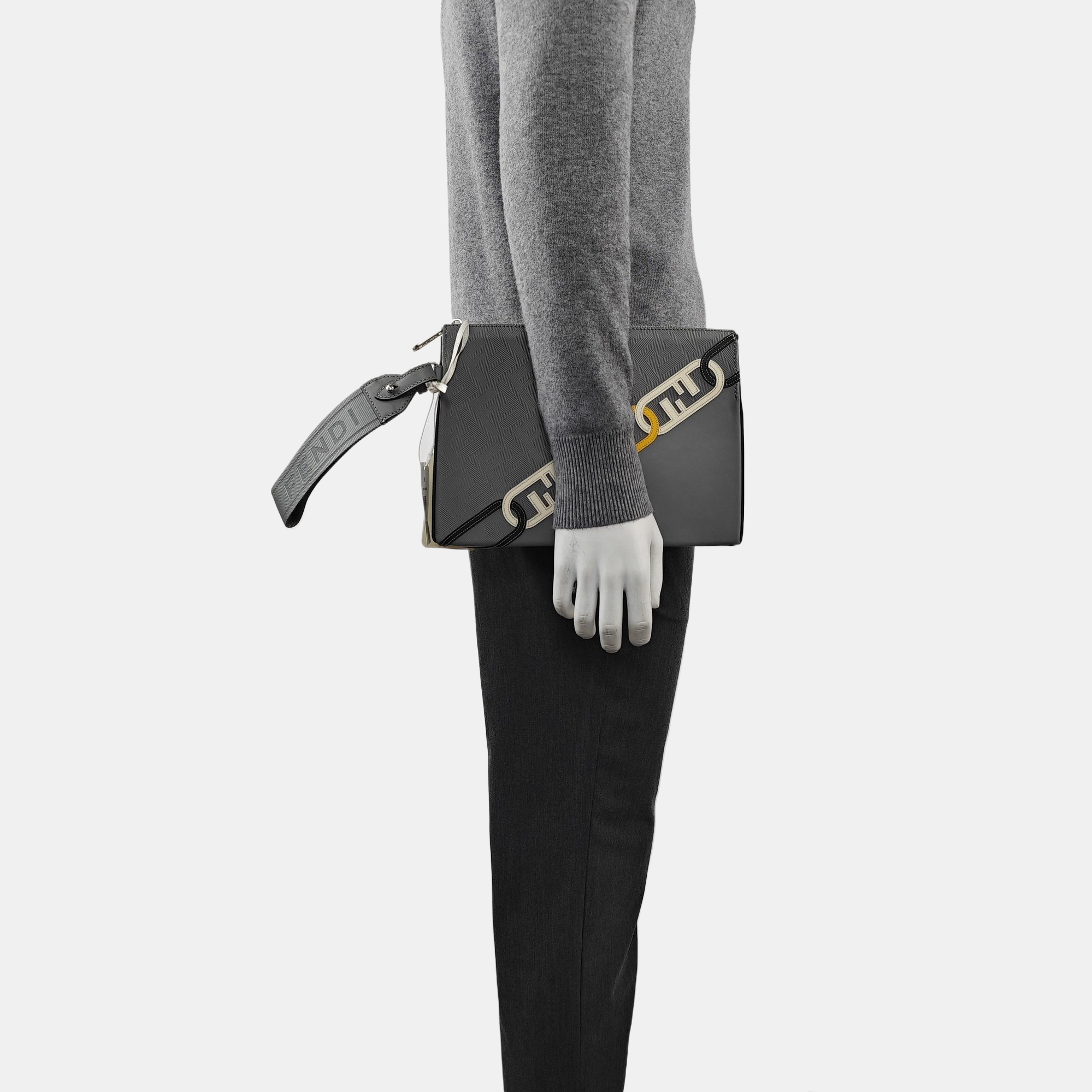 Calfskin Clutch Small Gray