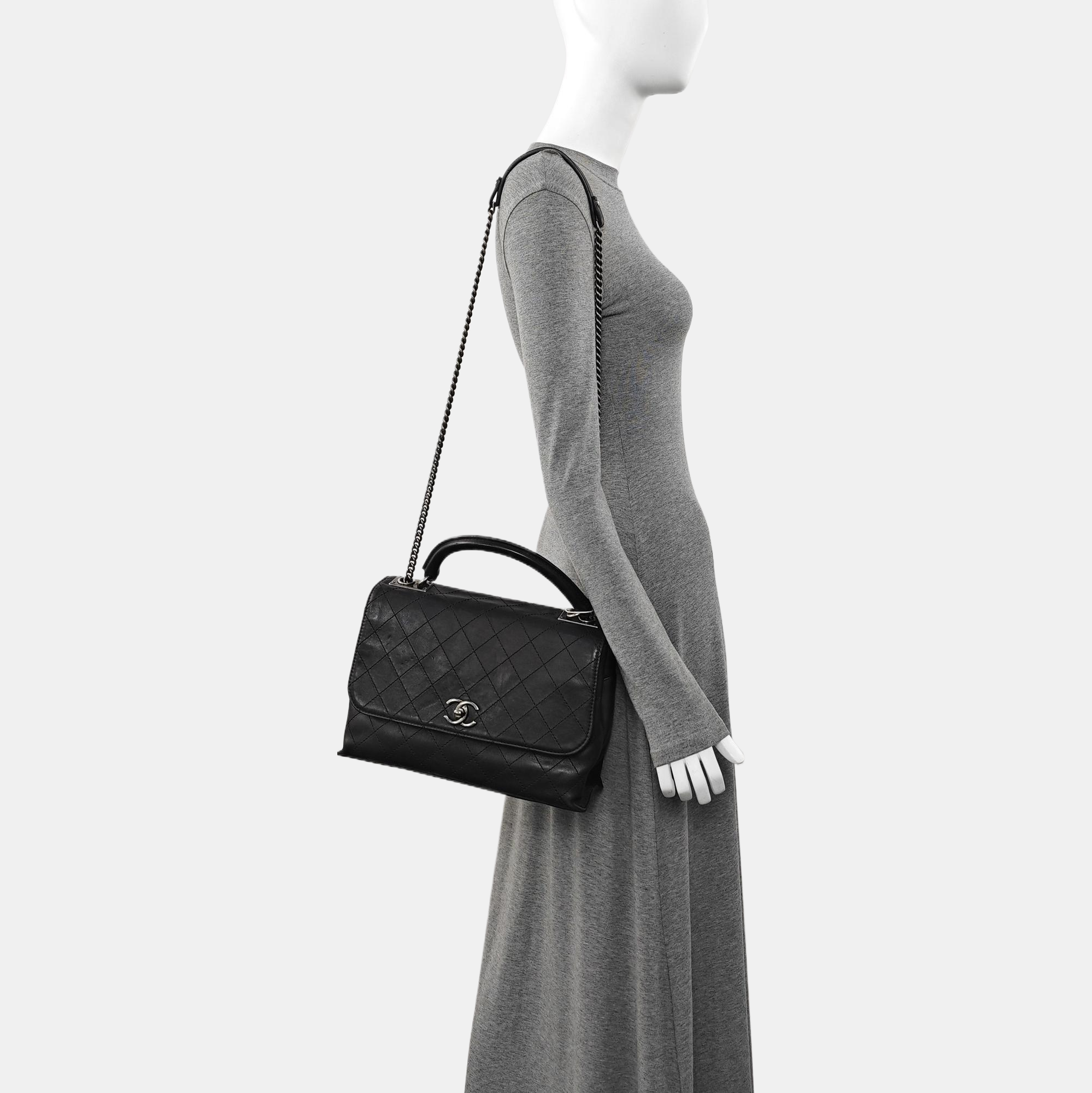 LUXURY TOP Quilted Calfskin Black