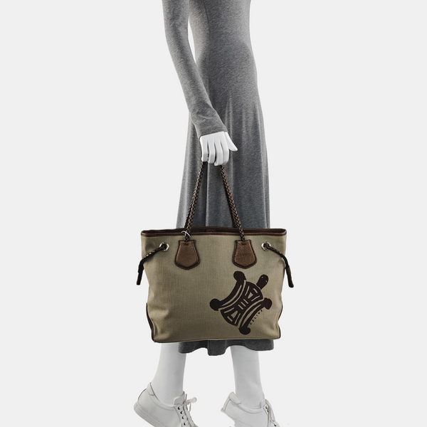 Canvas Top Handle Bag Beige