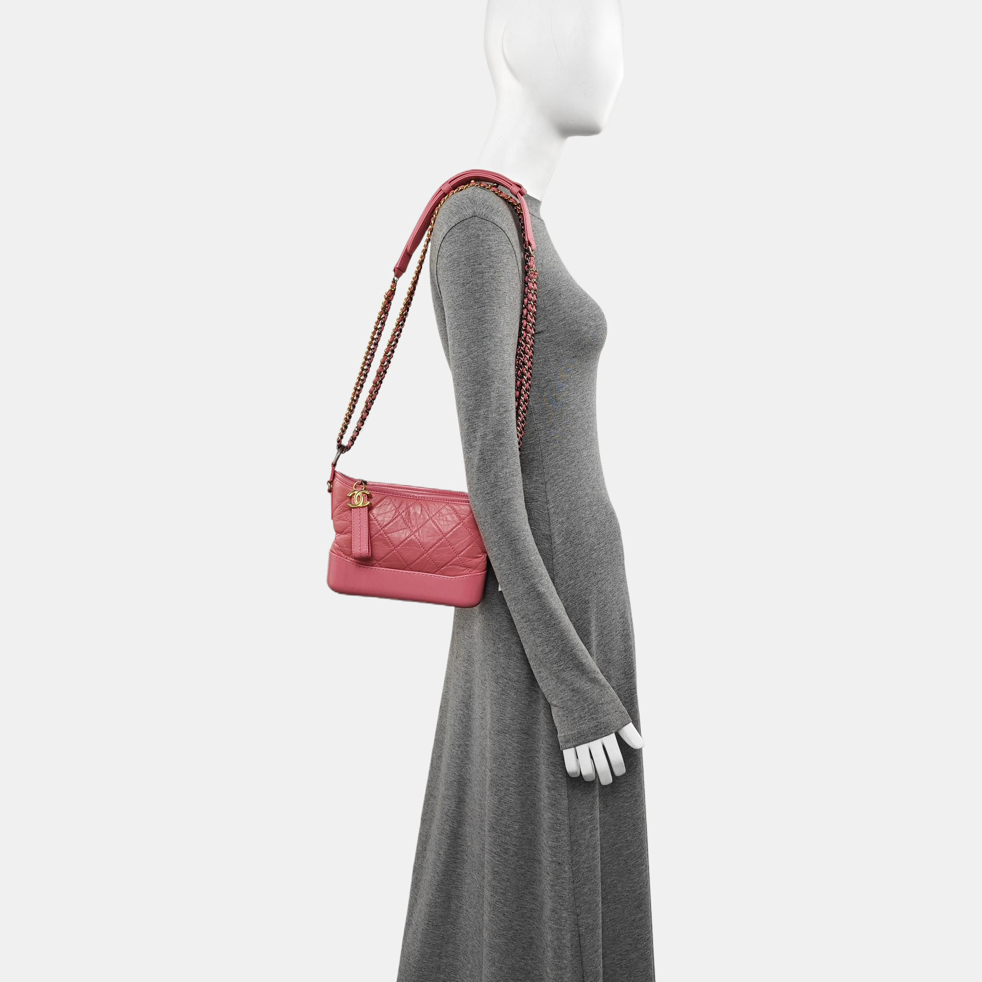GABRIELLE Small Quilted Calfskin Red