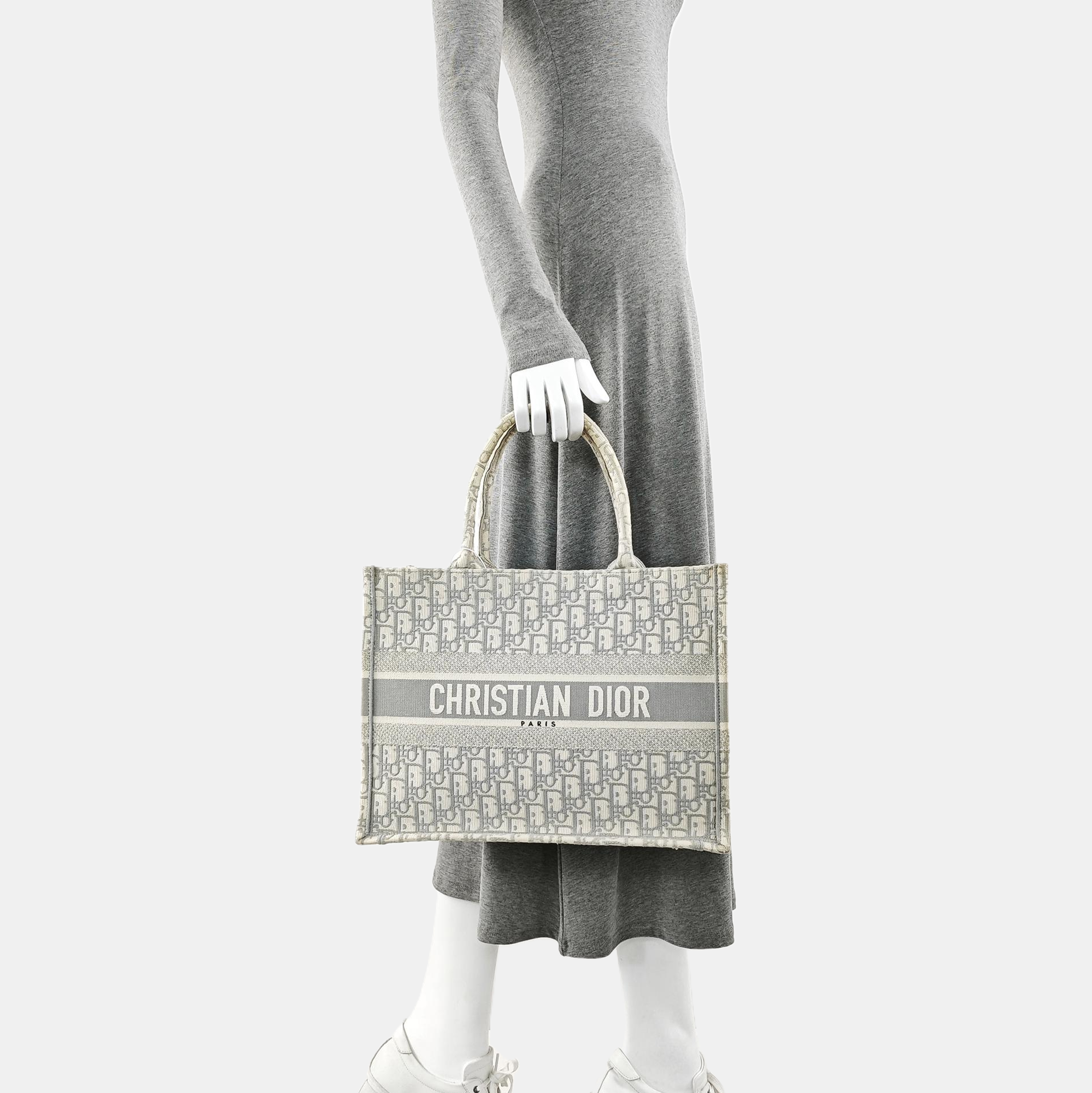 Book Tote Medium Oblique Canvas White