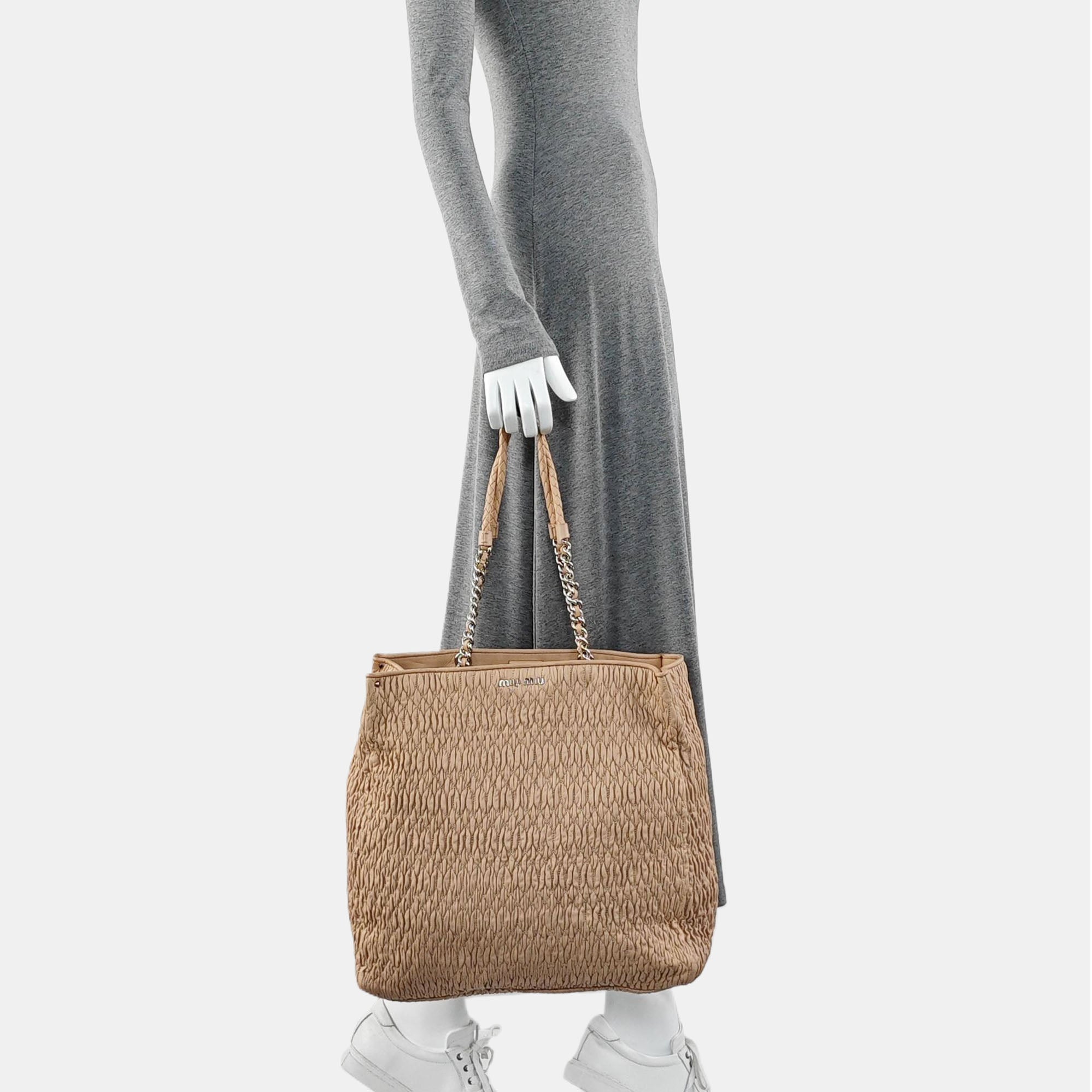 Quilted Lambskin Tote Bag Pink