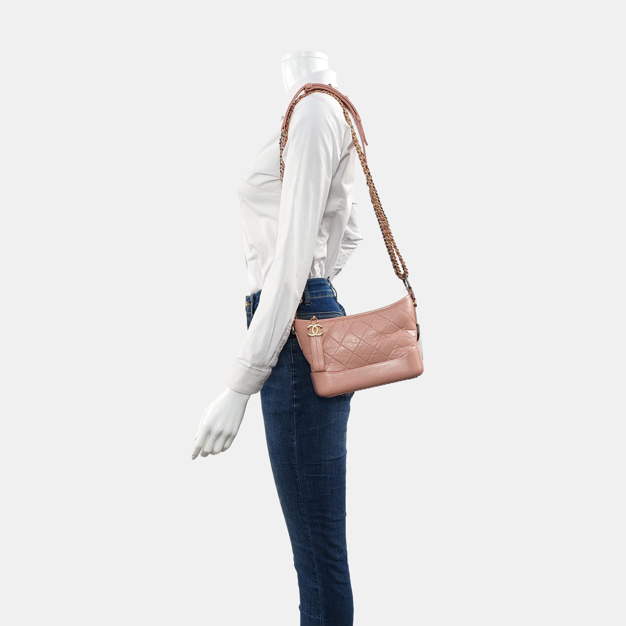Authenticated pre-owned  GABRIELLE Small Quilted Calfskin Pink - Crossbody Bag at Looply