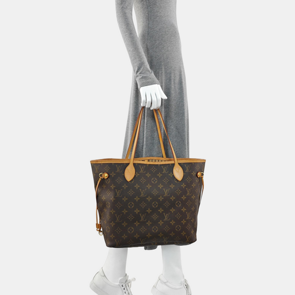 NEVERFULL MM Monogram Coated Canvas Brown