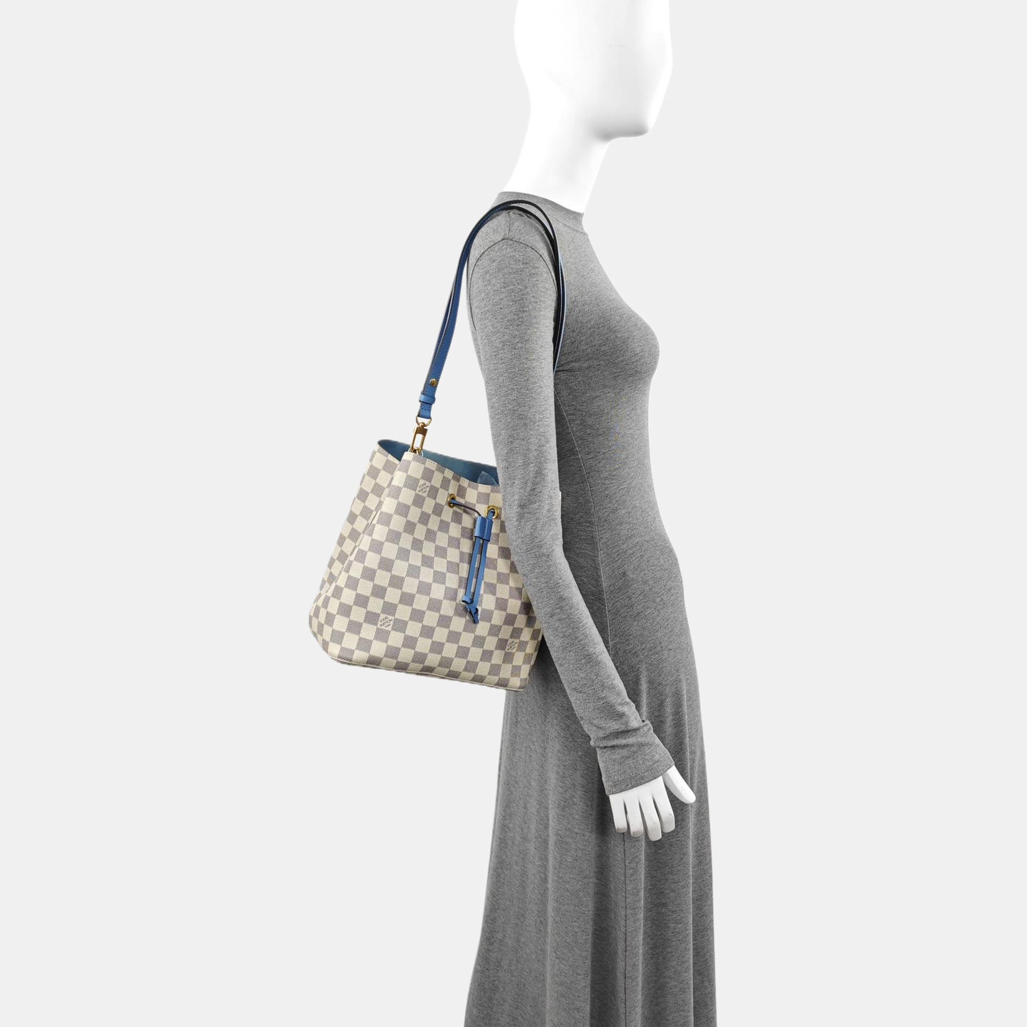 NÉONOÉ MM Damier Azur Coated Canvas White