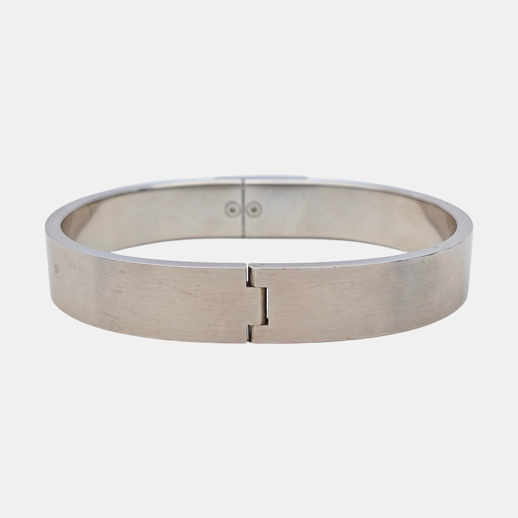 Jet Metal Silver Bangle
