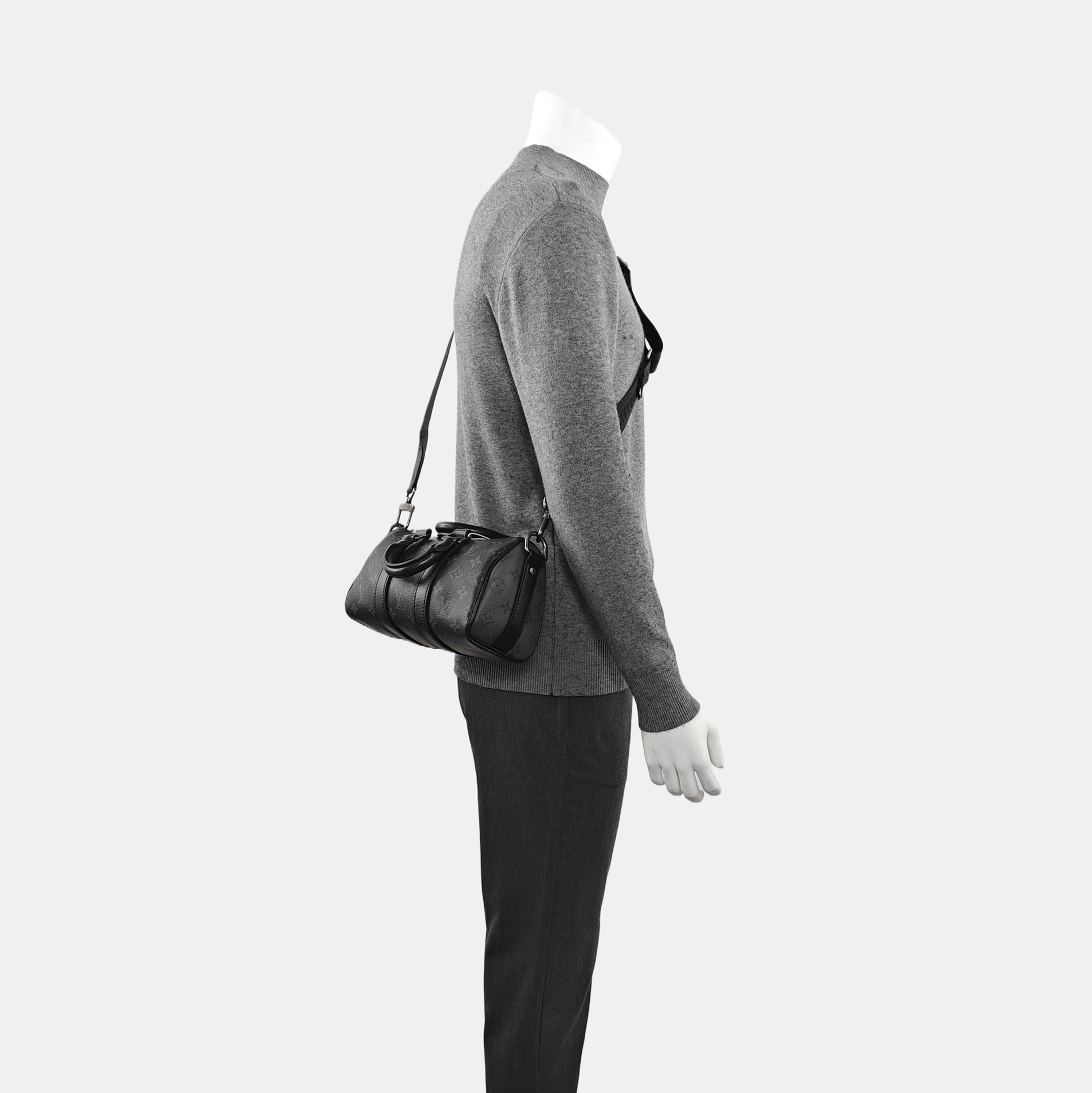 KEEPALL 25 Monogram Coated Canvas Black