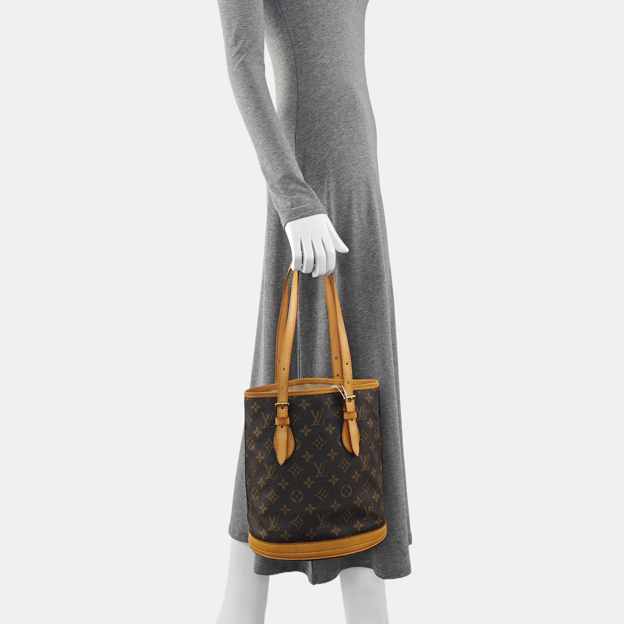 BUCKET PM Monogram Coated Canvas Brown