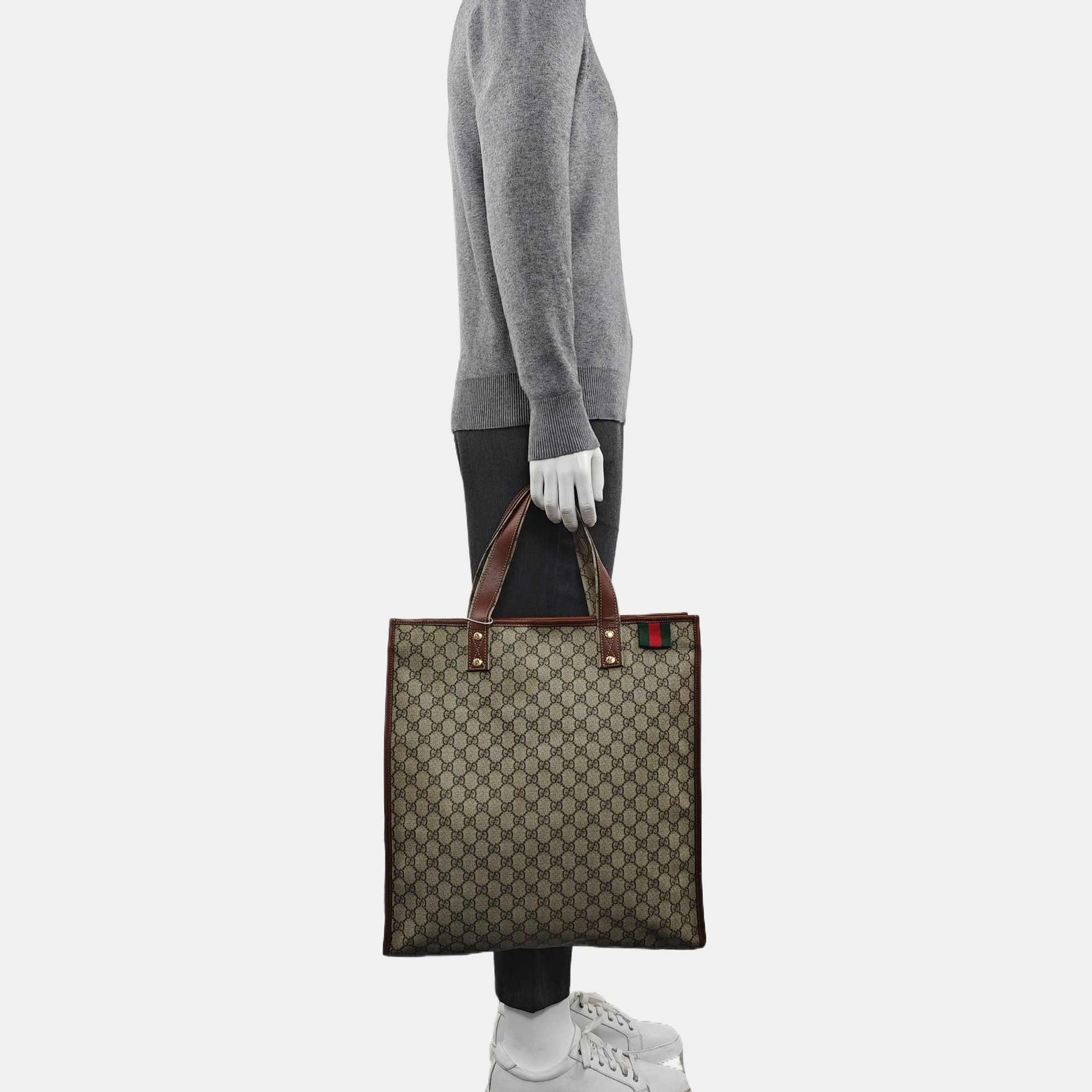 Monogram Coated Canvas Tote Bag Black