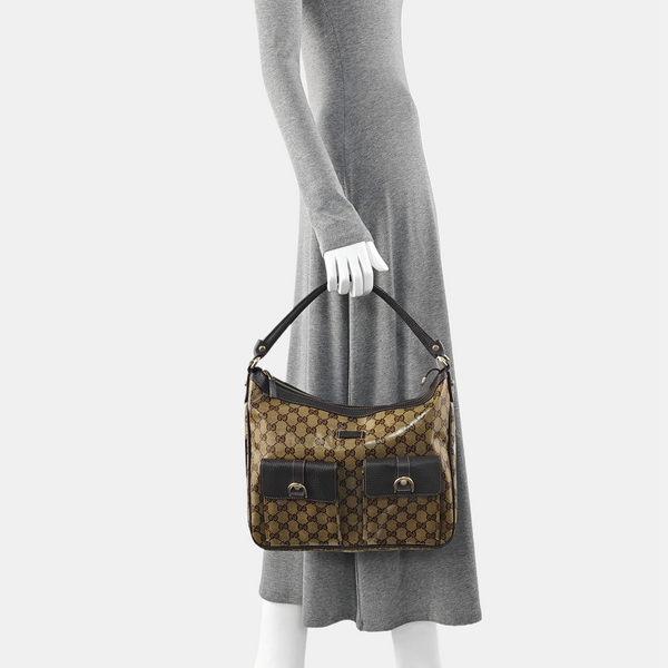 Monogram Coated Canvas Shoulder Bag Brown