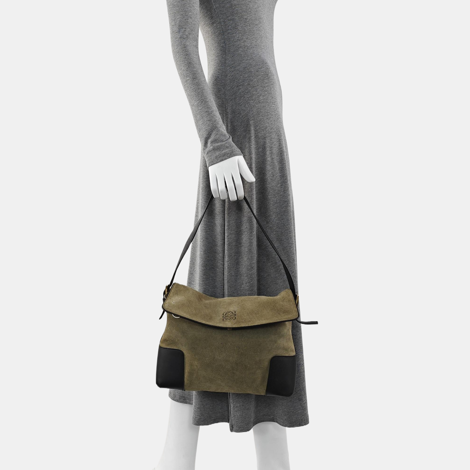 Suede Shoulder Bag Small Brown