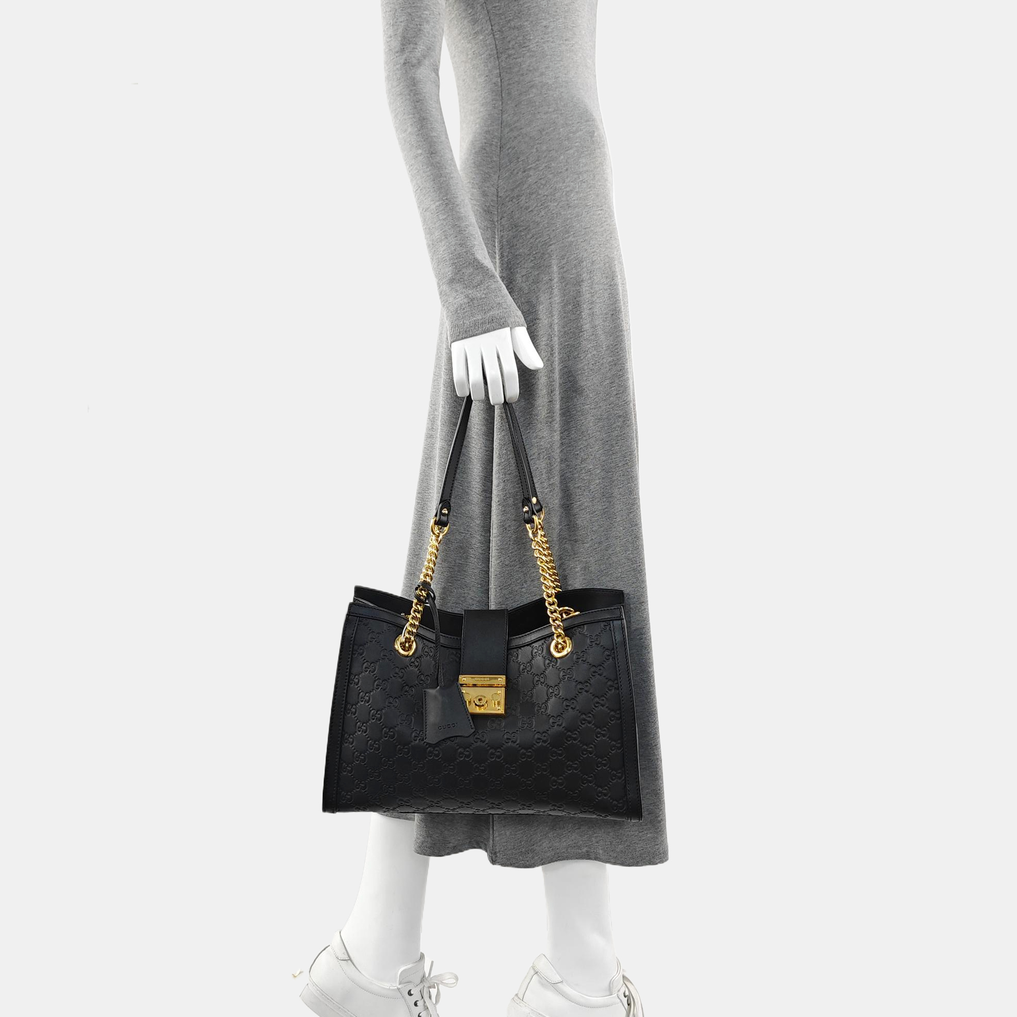 Padlock Medium Monogram Calfskin Black