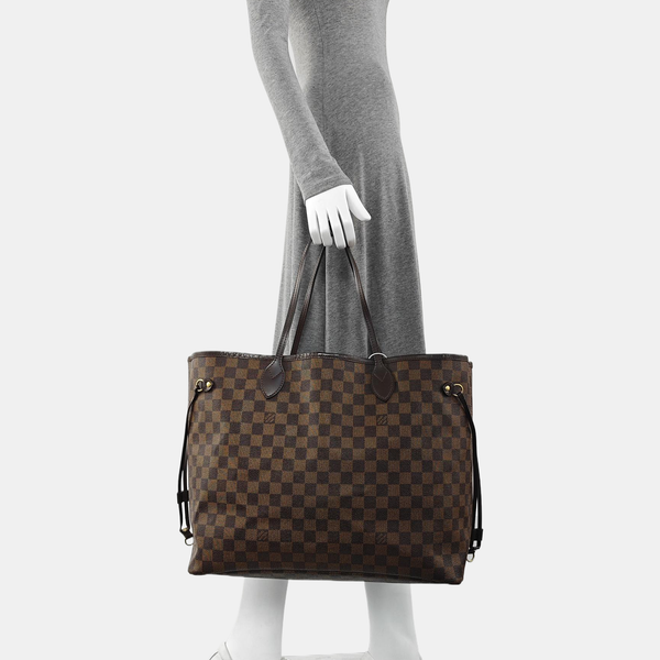 Authenticated pre-owned  NEVERFULL GM Damier Ebene Coated Canvas Brown - Tote Bag at Looply