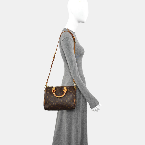 SPEEDY 25 Monogram Coated Canvas Brown