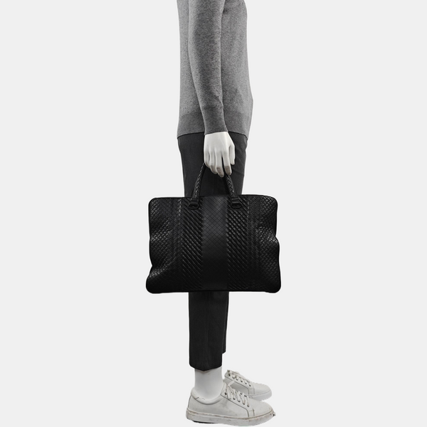 Calfskin Top Handle Bag Black