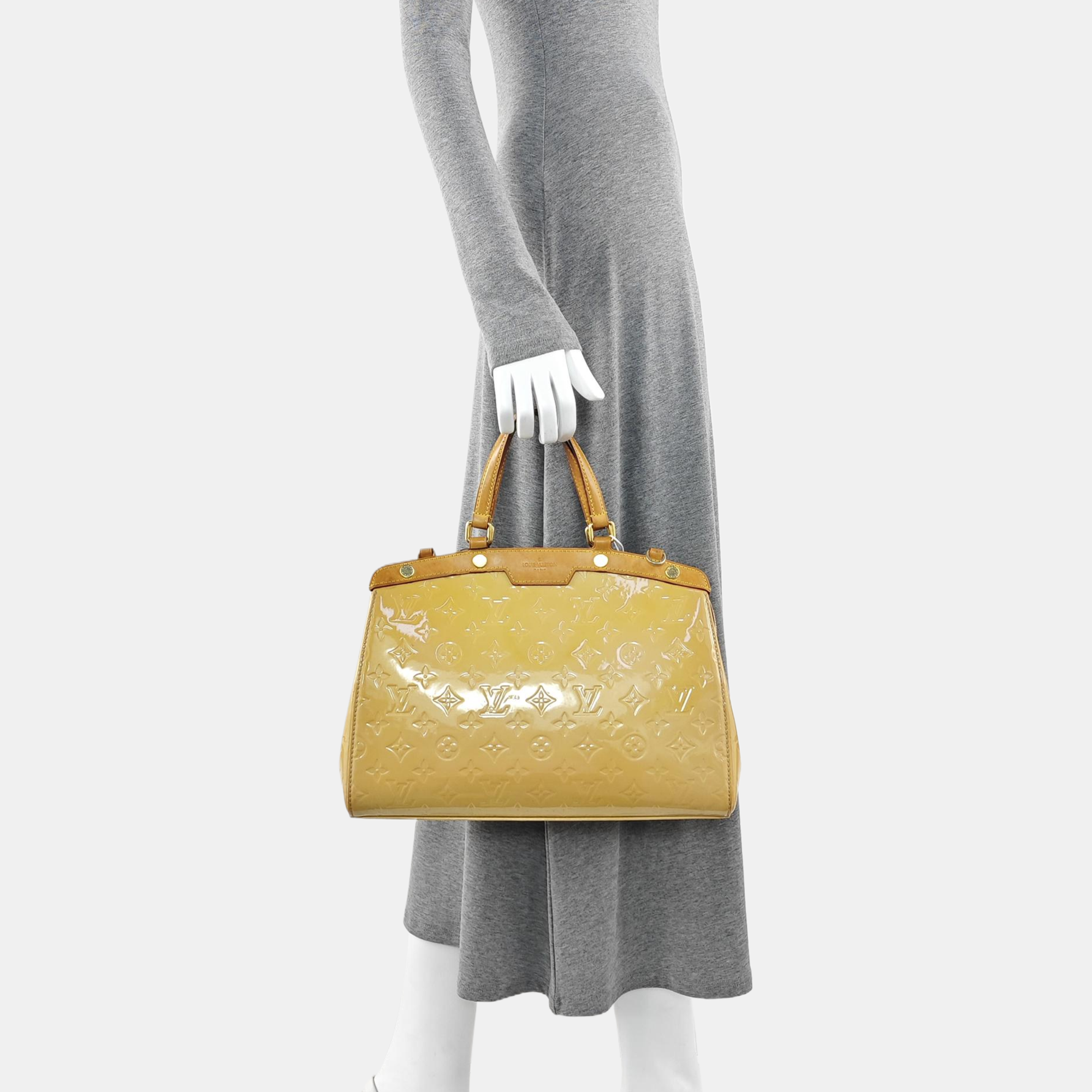 BREA MM Monogram Patent Leather Yellow