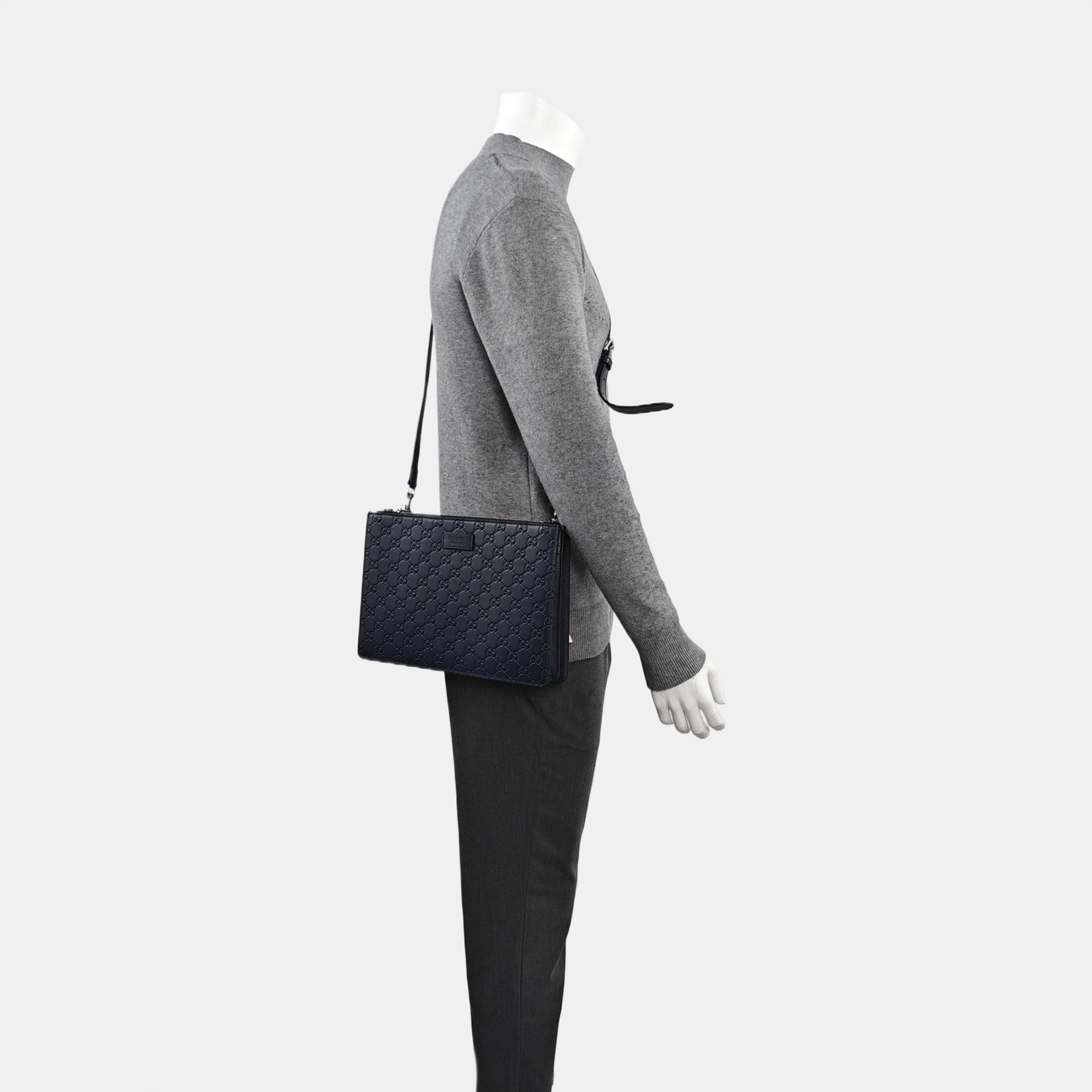 Signature Monogram Calfskin Blue