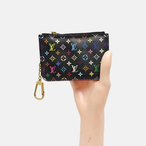 LV × TM Monogram Coated Canvas Coin Purse Black