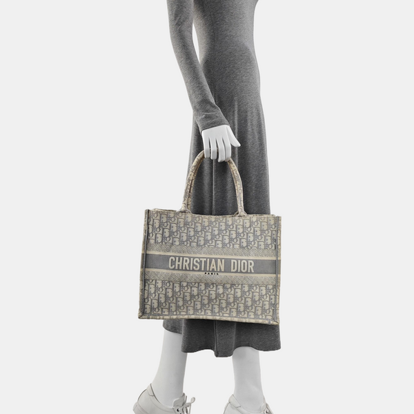 Book Tote Medium Oblique Canvas Gray