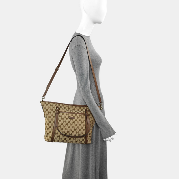 Monogram Canvas Shoulder Bag Brown