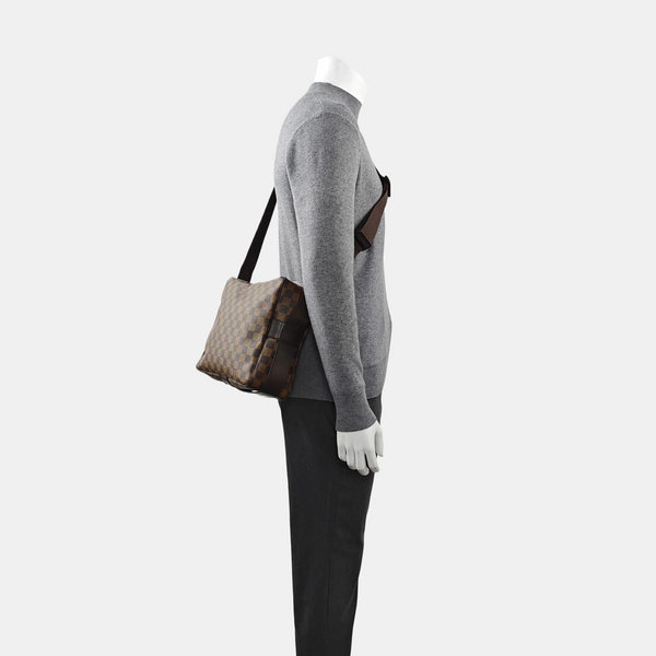NAVIGLIO MM Damier Ebene Coated Canvas Brown
