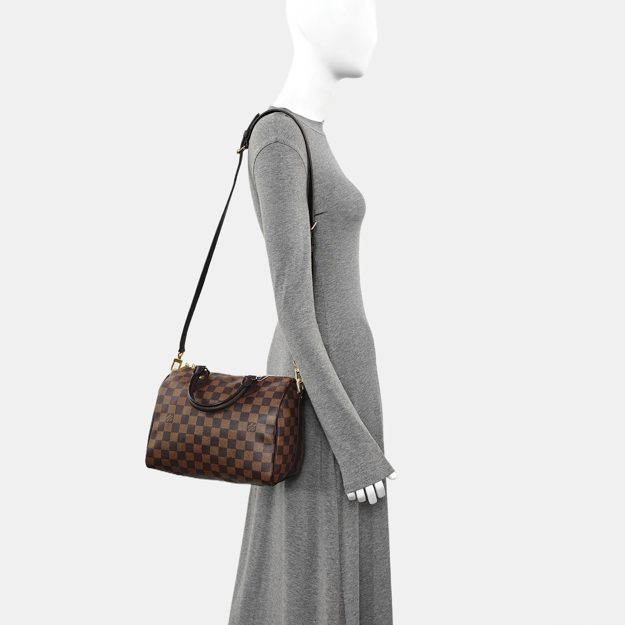 SPEEDY 25 Damier Ebene Coated Canvas Brown