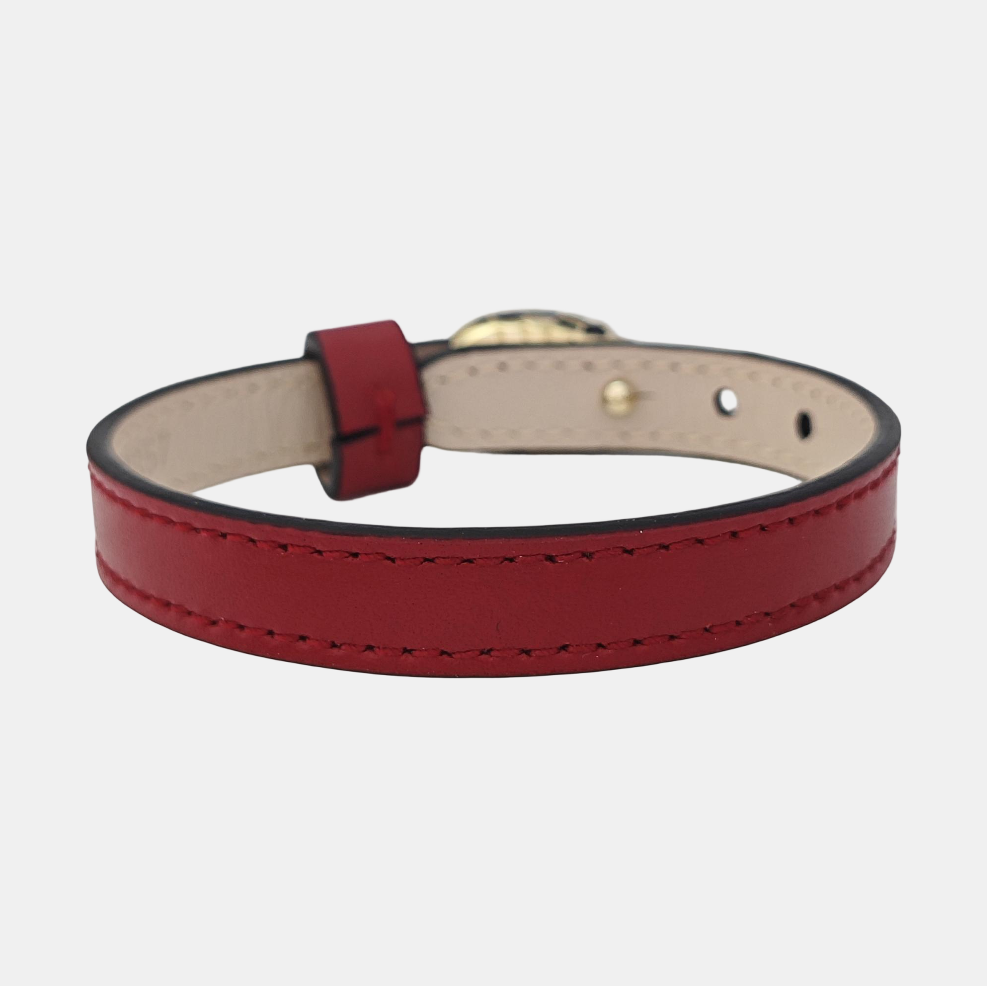 SERPENTI Leather Red Bangle