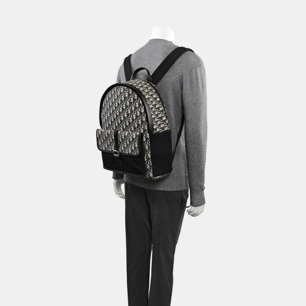 Oblique Canvas Backpack Blue