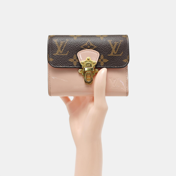 CHERRYWOOD Monogram Calfskin Pink Wallet