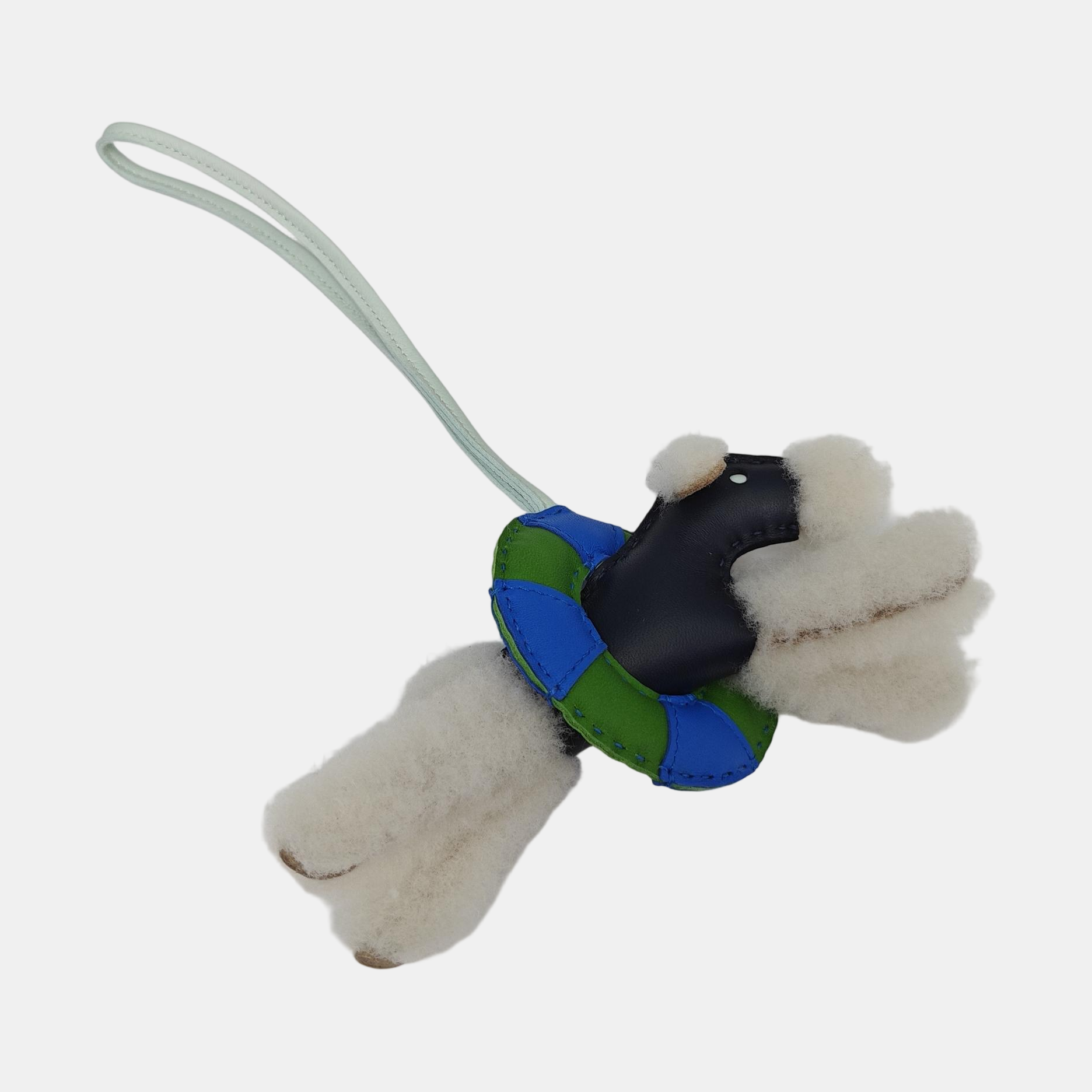 Leather Bag Charm Blue