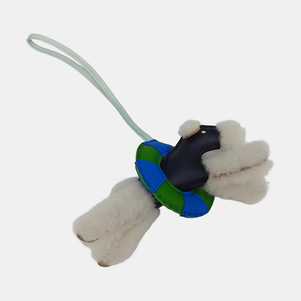 Leather Bag Charm Blue