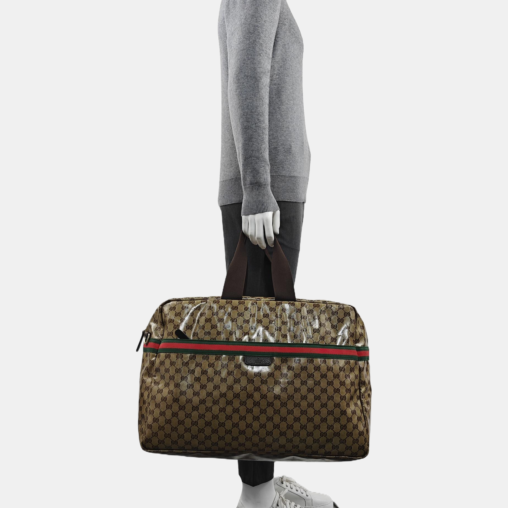 Monogram Coated Canvas Top Handle Bag Brown