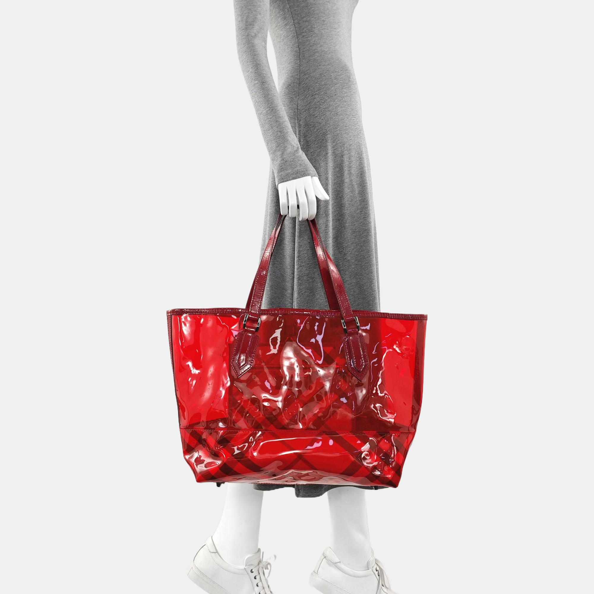 Plastic Tote Bag Red