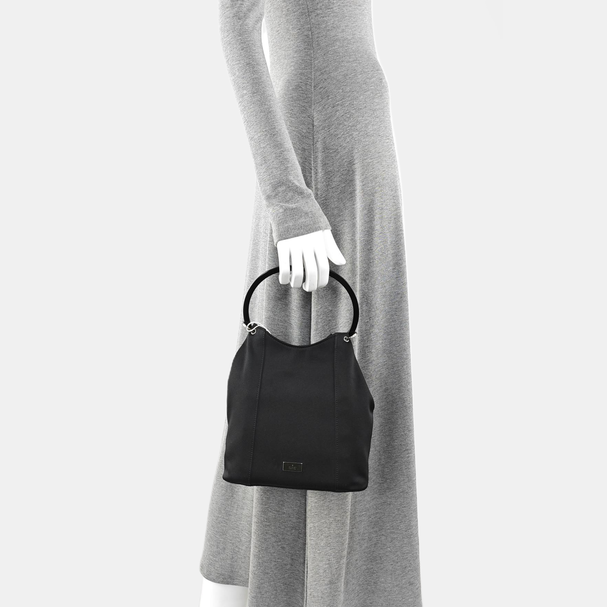 Fabric Top Handle Bag Black