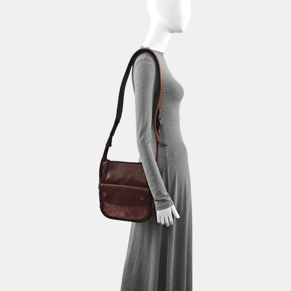 Calfskin Crossbody Bag Brown