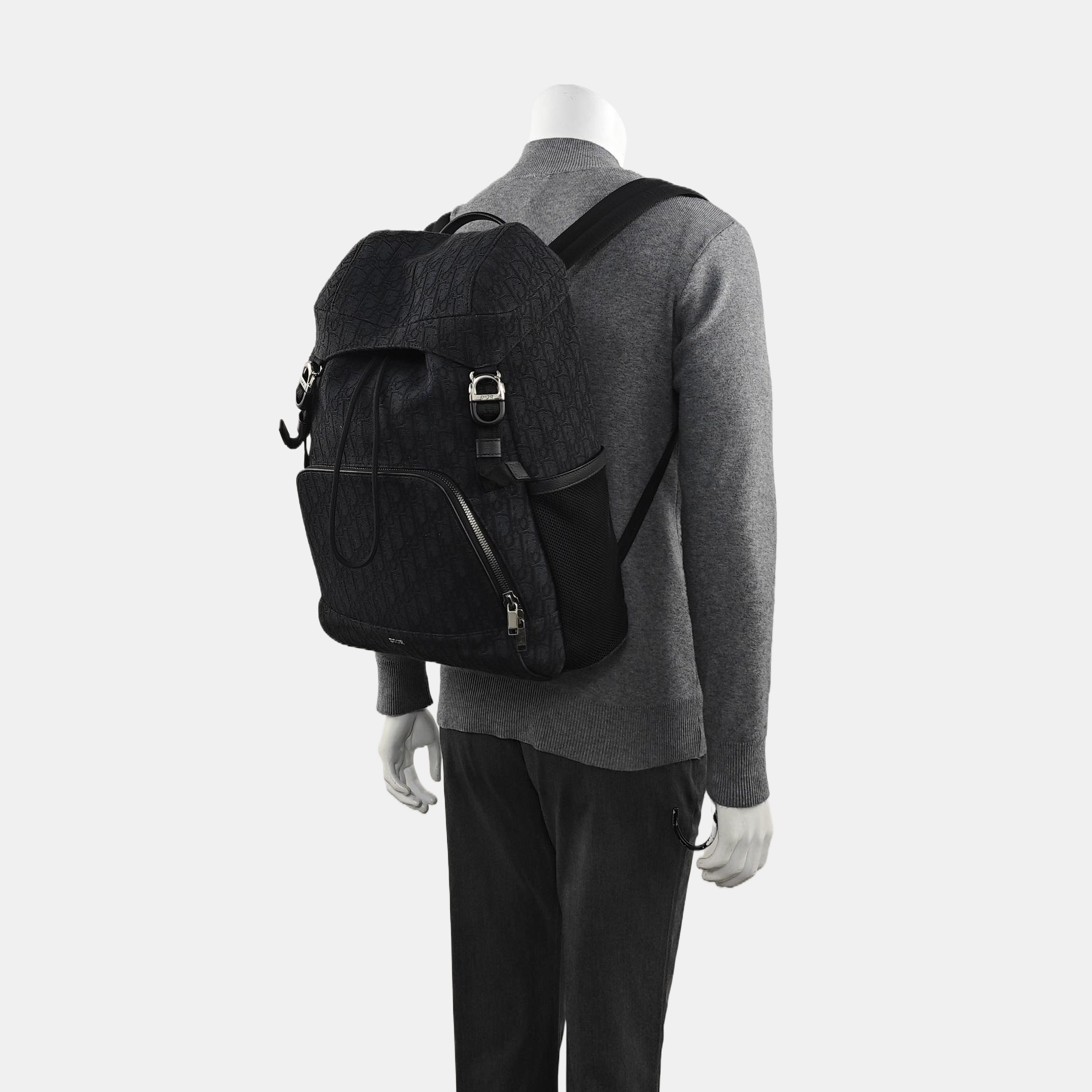 Oblique Canvas Backpack Black