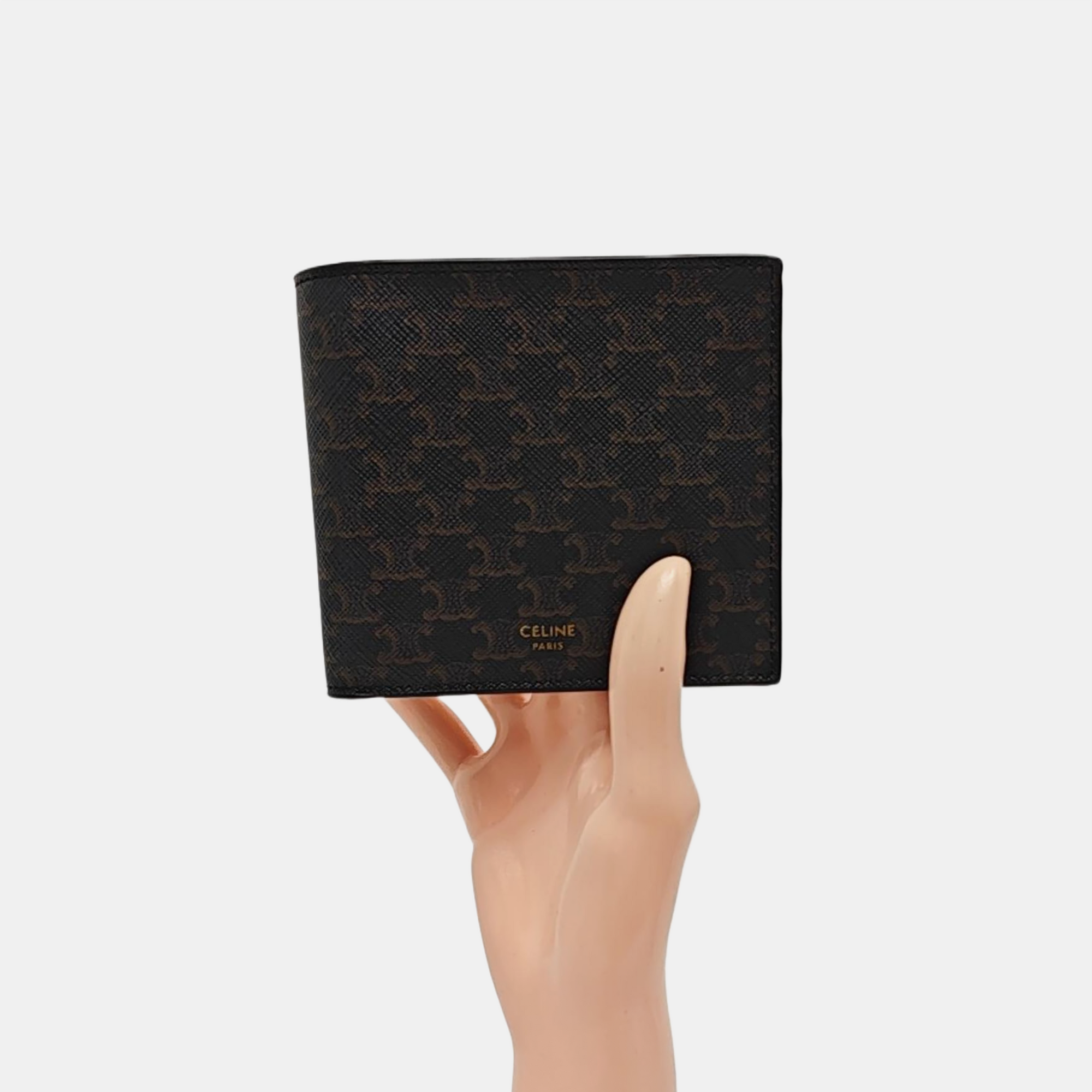 Monedero de cuero negro TRIOMPHE CANVAS