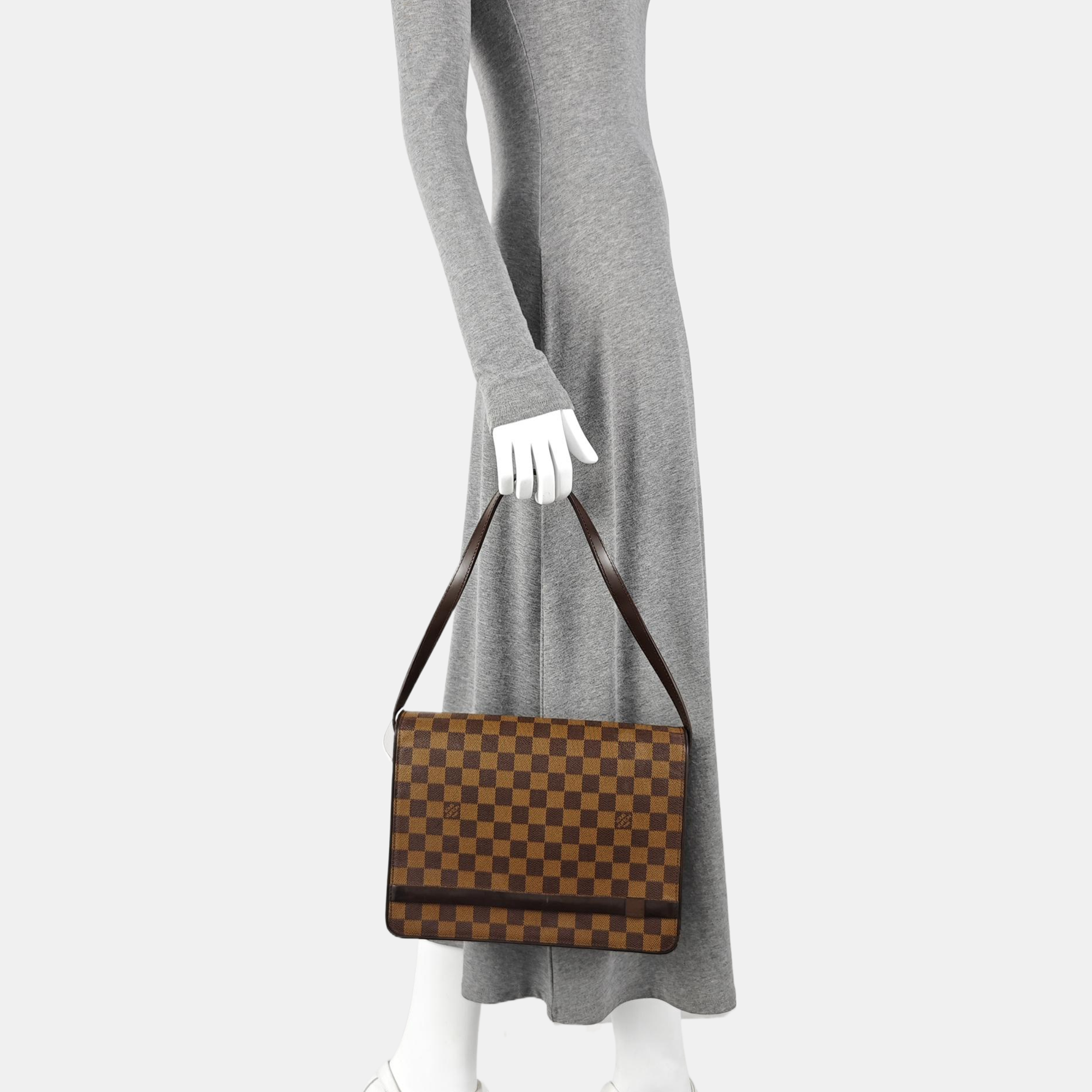 TRIBECA Damier Ebene Coated Canvas Brown