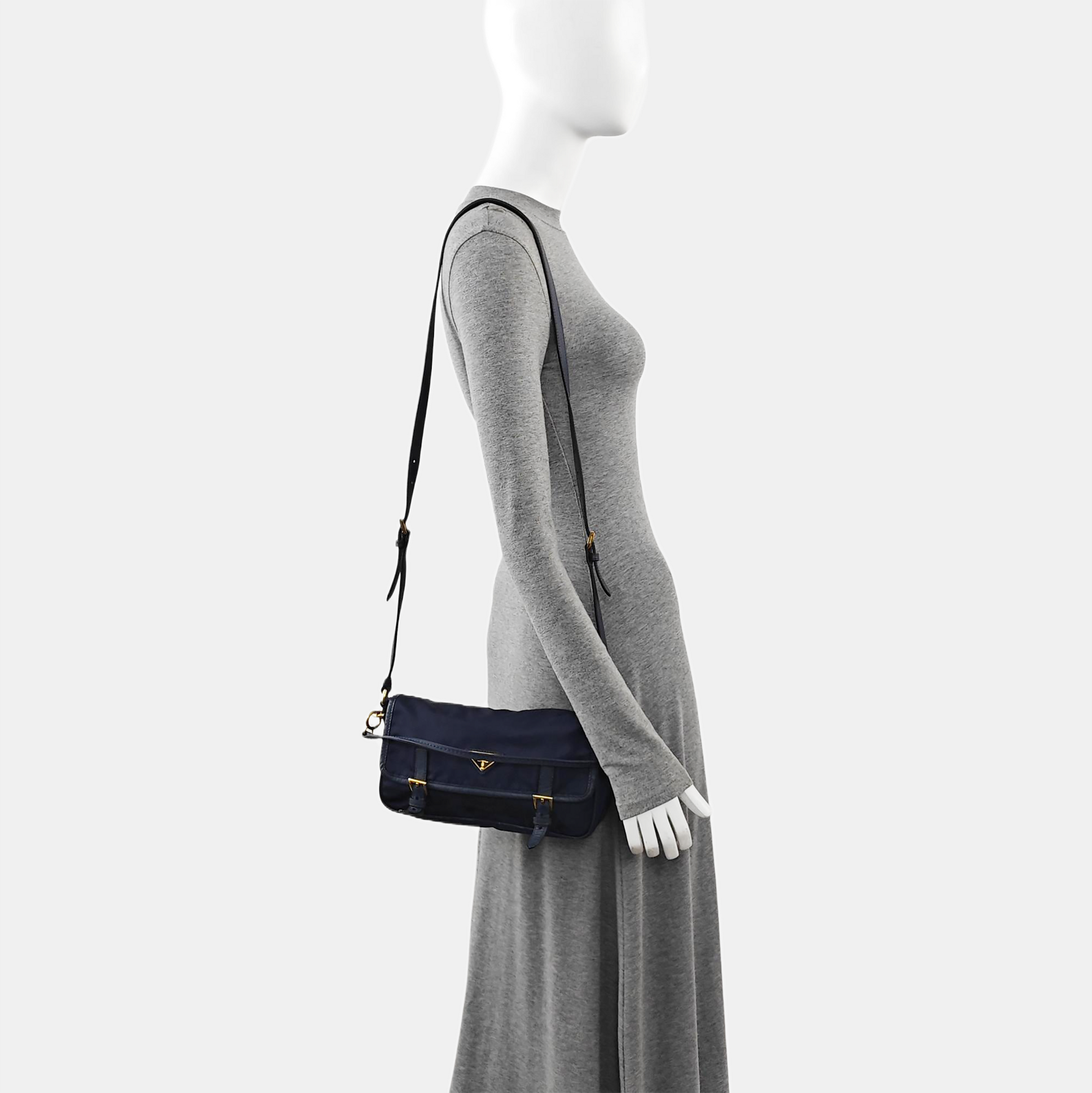 Nylon Crossbody Bag Blue