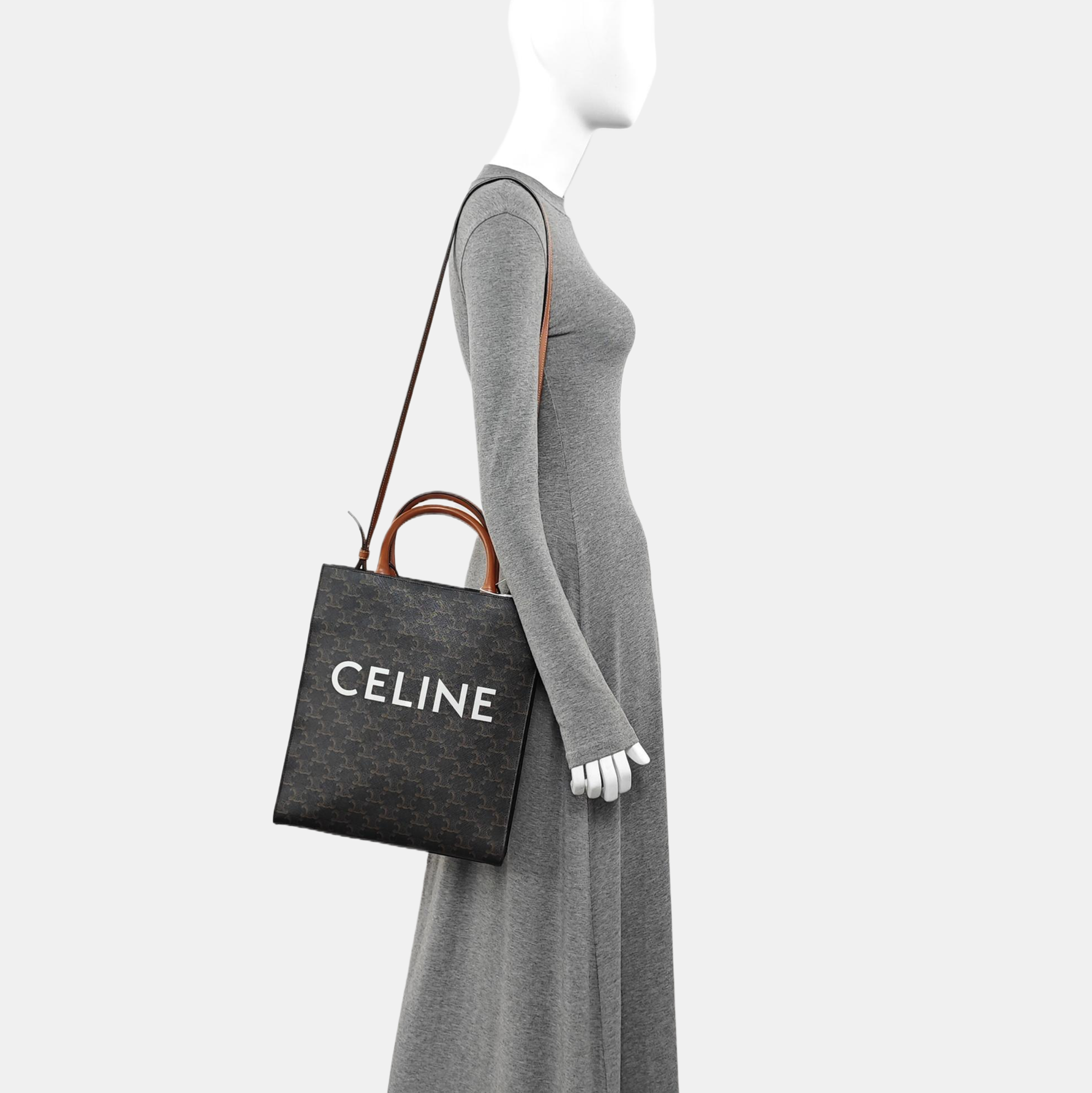CABAS CELINE Small Coated Canvas Brown