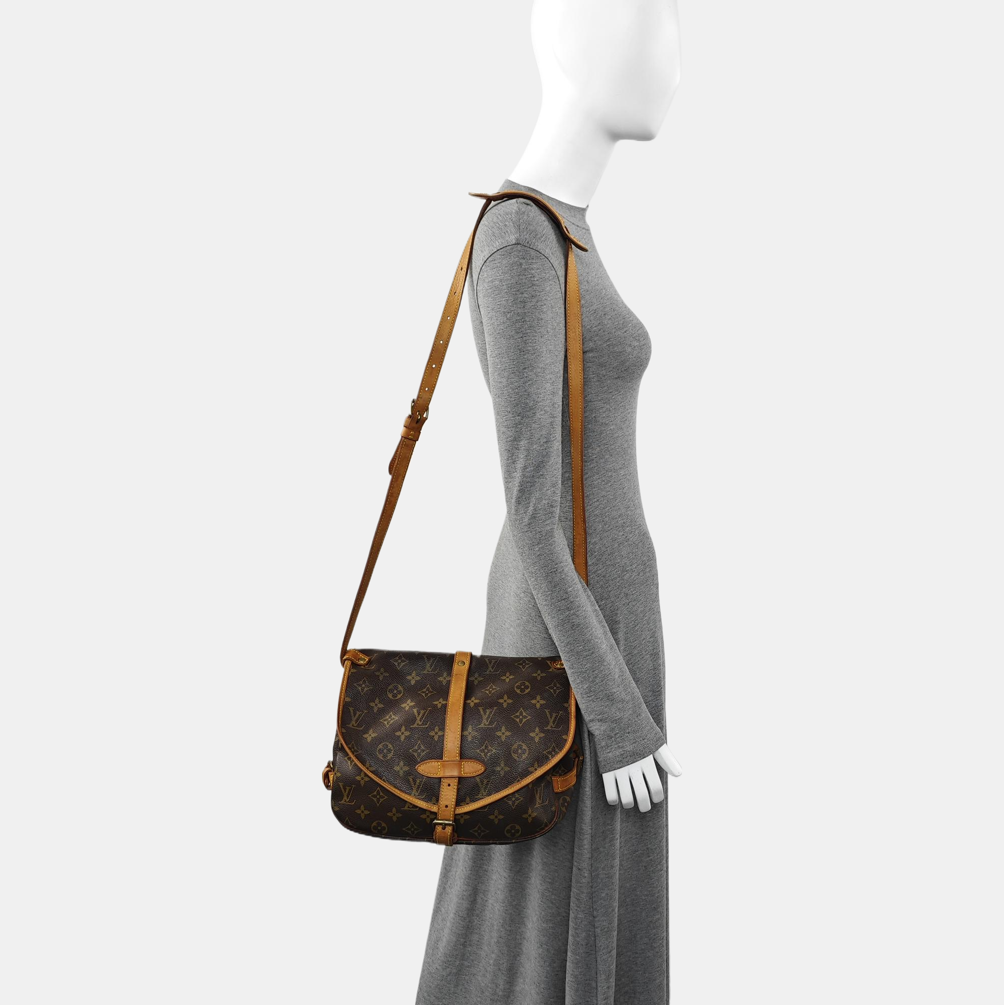 SAUMUR Monogram Coated Canvas Brown